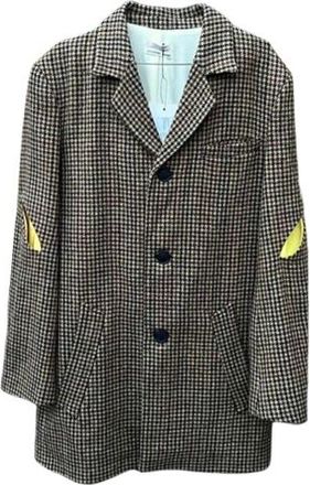 Stefan Cooke Brown /Yellow Wool Herringbone Coat Size M