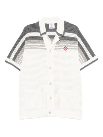 Casablanca striped crochet shirt - Bianco
