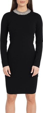 Love Token Zuky Mini Sweater Dress In Black