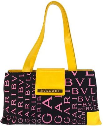 Bulgari Pre-owned Borsa a Spalla con Logo Mania in Tela e Pelle - - Pre-owned - Donna - Nero - ONE SIZE