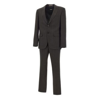 HUGO BOSS Single Breasted Suits, male, Brown, L, H-Jeckson Two-piece Suit