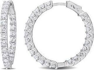 Delmar Sterling Silver Created White Sapphire Hoop Earrings at Nordstrom Rack