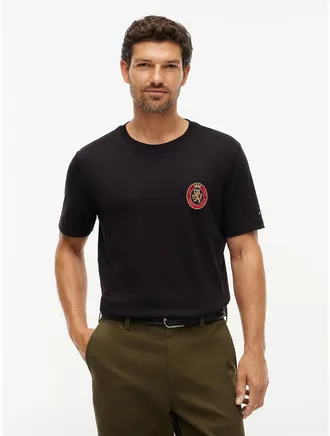 Tommy Hilfiger Mens Crest Patch Smooth Cotton Pocket T-Shirt - Black - XL