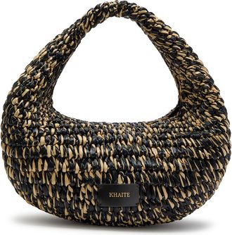 Khaite Olivia Medium Raffia top Handle bag - Black And White - One Size