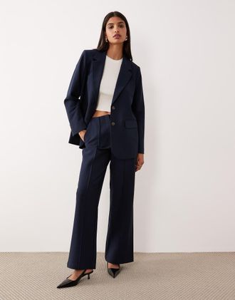 Vero Moda Pantaloni a fondo ampio e vita alta blu navy in coordinato
