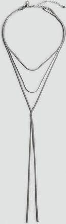 Mango Collana cascata combinata argento - Donna - Taglia unica - MANGO