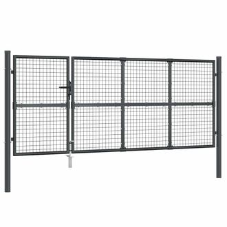 vidaXL Vidaxl - Puerta De Malla De Jard&iacute;n Acero Galvanizado Antracita 350x175cm