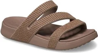 Crocs Getaway Gems Slide Sandal in Latte at Nordstrom, Size 10