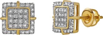 LuvMyJewelry Aventura 10K Yellow Gold Diamond Unisex Earrings - 0.21 Cts