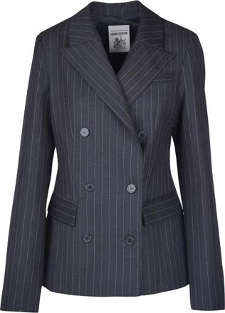 Semicouture Herminia Blazer met knoopsluiting - Dames - Blazers - Grijs - L - Wol - Jassen