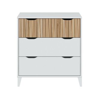 Dmora Cajonera Gromore, C&oacute;moda Multiusos, C&oacute;moda De Dormitorio, Gabinete Con Cajones, 71x40 H76 Cm, Blanco Y Roble - Dmora