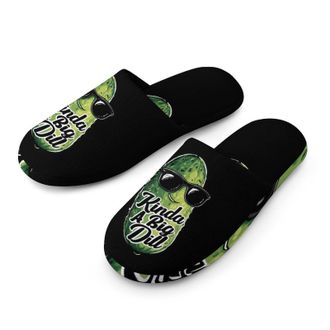 Generic Kinda A Big Dill Pickles Mens House Slippers Slip Indoor Slipper On Shoes Warm Outdoor