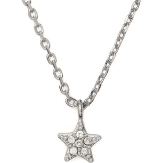 Kate Spade New York youre a gem mini pav&eacute; star pendant necklace in Clear/Silver at Nordstrom