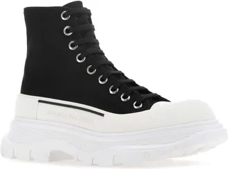 Alexander McQueen Mens Black Canvas Sack Sneakers 1070