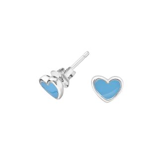 Dower & Hall Blue Enamel Narrative Heart Studs