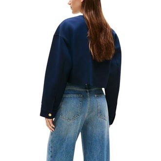 Tommy Hilfiger Cropped Viscose Blazer - Blue