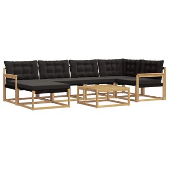 vidaXL Conjunto De Sof&aacute;s De Exterior 7 Pcs Blanco Y Negro Vidaxl