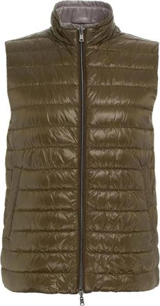 Herno Jassen - Heren - Bodywarmers - Groen - 3XL - Leer - Jassen