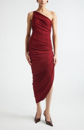 Carolina Herrera Asymmetric Ruched One-Shoulder Jersey Dress in Rioja at Nordstrom, Size X-Large