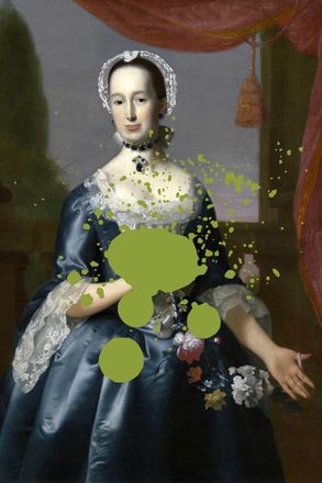 Queence Acrylglasbild »Frau mit Farbklecks« Bilder von Frauen Formen Frau Gemälde Historische Persönlichkeiten Kunst Fine Art-Print in Galeriequalität