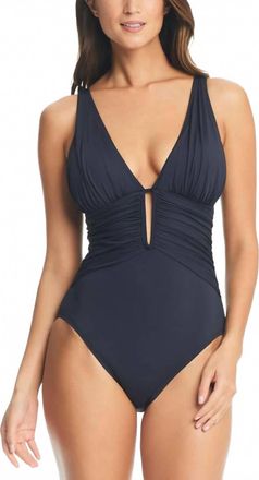 Bleu Rod Beattie Womens Molded-Cup One-Piece Swimsuit In Black