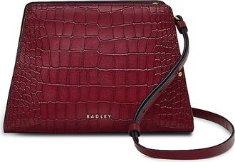 Radley London Glasshouse Small Croc Embossed Crossbody Bag in Cranberry at Nordstrom Rack