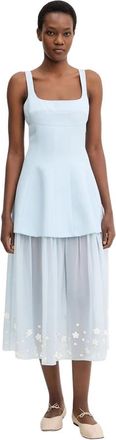 Stine Goya Vestido Bustier Elevado de Crep&eacute; Adornado - Dresses - Mujer - Azul - M