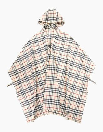 Burberry Womens Burberry Woman Check Hoodied Poncho Camel - Brown - Size: 18/22/24/26/28/8/10/12/14/16/20/30/2/32/4/6