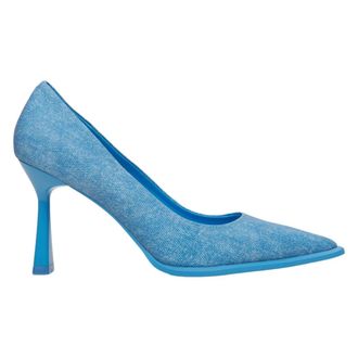 Estro & Luminara Blue Denim Pumps with Stable Heel - female - Estro - Pumps - Blue - 4 UK - Shoes