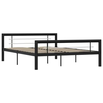 Berkfield Home Bed Frame Black & White Metal 160x200 cm