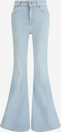 Haikure Womens Flared Jeans Stretch Cotton Blend Light Denim
