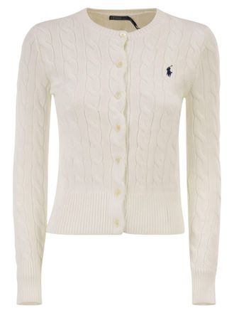 Polo Ralph Lauren kabelgebreid katoenen vest met ronde hals