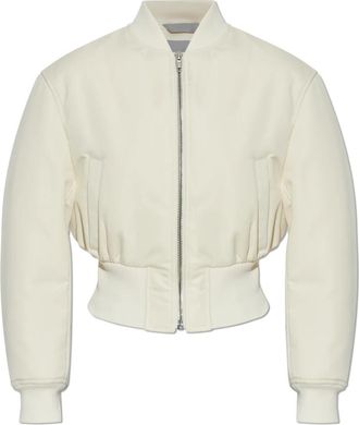 Balenciaga Bomber Jackets, female, Beige, Size: XS Cropped Bomber Jacket