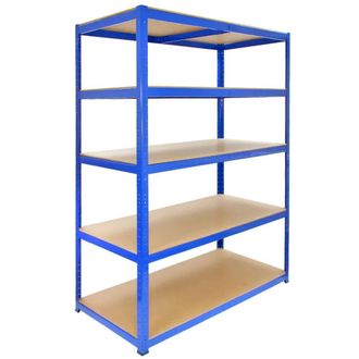 MonsterShop Monster Racking T-Rax Strong Storage Shelves, Blue, 120cm W, 60cm D in Blue