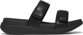 FitFlop Fitflop F-mode Go Womens Slides All Black Leather - Size UK 6