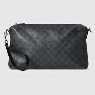 Gucci Essence Classic Medium Crossbody Bag, Black, Original GG Fabric