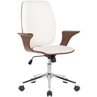 Clp Silla De Oficina Burbank Nogal/blanco Simil cuero