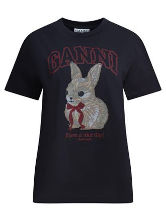 Ganni Bunny Cotton T Shirt