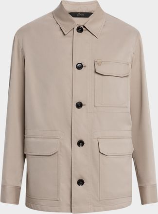 Brioni Mens Cotton and Wool Work Jacket