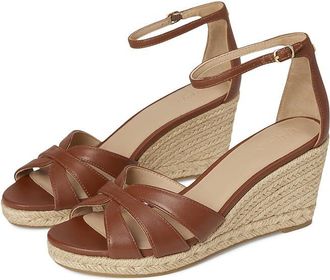 Lauren Ralph Lauren Nellie Nappa Leather Espadrille Womens Wedge Shoes Lauren Tan : 9.5 B - Medium