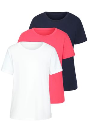 Beach Time T-Shirt BEACHTIME mit modischem Schlitz am Saum, Damen, Gr. 32/34, orange (creme, koralle, navy), Single Jersey, Obermaterial: 100% Baumwolle, unifarb