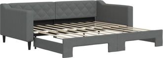 vidaXL Sof&aacute; Cama Nido Tela Gris Oscuro 90x190 Cm Vidaxl