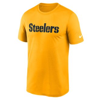 Nike Pittsburgh Steelers Primetime Legend Wordmark Nike Mens Dri-FIT NFL T-Shirt in Yellow | NKGK76I7L-497