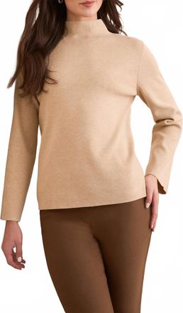 Tribal Long Sleeve Funnel Neck Sweater In Latte