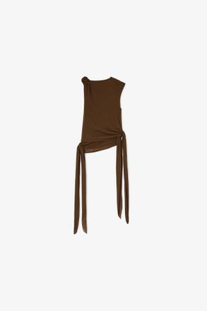 Ganni Top in Marl Mesh - Size 10/12 Brown