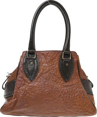 Fendi Handbag Canvas Brown Leather Handbag (Pre-Owned)