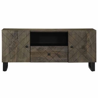 Berkfield Home TV Cabinet Black 105x33x46 cm Solid Wood Mango | Size: 105 x 33 x 46 cm