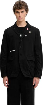 Undercover Single-Breasted Jacket - Heren - Zomerjassen - Zwart - M - Katoen - Jassen