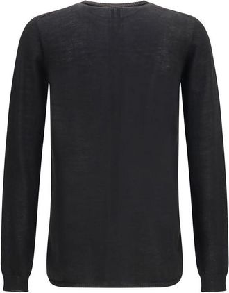 Rick Owens Mens Black Wool Oves Aries Sweatshirt Clothing
