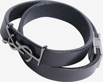 Saint Laurent Armband aus Leder mit Monogramm Opyum Double Wrap
